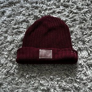 love your melon burgundy beanie hat